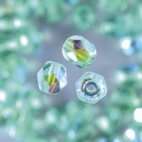 Glazen kralen/facetkralen, 6 mm, 50 stuks, lichtgroen