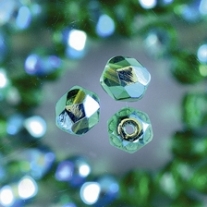 Glazen kralen/facetkralen, 6 mm, 50 stuks, groen