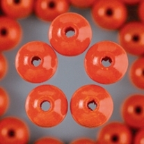 Houten kralen, rond, 6 mm, 105 stuks, oranje