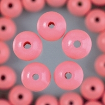 Houten kralen, rond, 6 mm, 105 stuks, roze