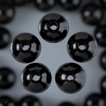 Houten kralen, rond, 6 mm, 110 stuks, zwart