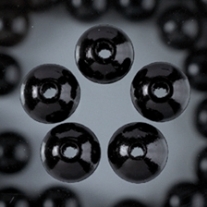 Houten kralen, rond, 6 mm, 125 stuks, zwart