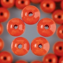 Houten kralen, rond, 8 mm, 70 stuks, oranje