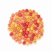 Houten kralen, rond, 10 mm, 47 stuks, oranjemix
