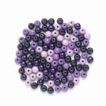 Houten kralen, rond, 10 mm, 47 stuks, lilamix