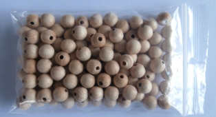 Blank houten kralen, rond, 10 mm, 100 stuks