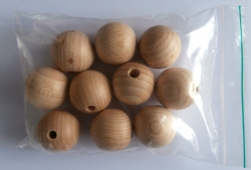 Blank houten kralen, rond, 35 mm, 25 stuks