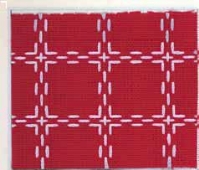 Beiersbont doorstopstof, 160 cm, rood-wit