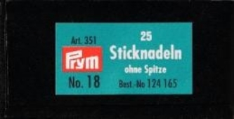 Prym borduurnaalden zonder punt 25st nr.18