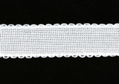 Katoenen aidaband, 30 mm, 10 meter, wit