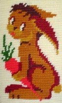 OP=OP Kinder borduurpakket 24x25cm konijntje met wortel