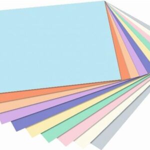 Gekleurd fotokarton, 220gr, A4, 100 vel, assortiment 10 pastel kleuren