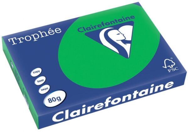 Clairfontaine teken-/offsetpapier 80gr A4 500vel biljartgroen