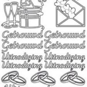 OP=OP Stickervel wij gaan trouwen/getrouwd/uitnodiging goud