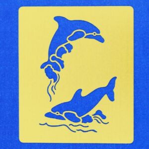 OP=OP Messing sjabloon 70x80mm dolfijnen