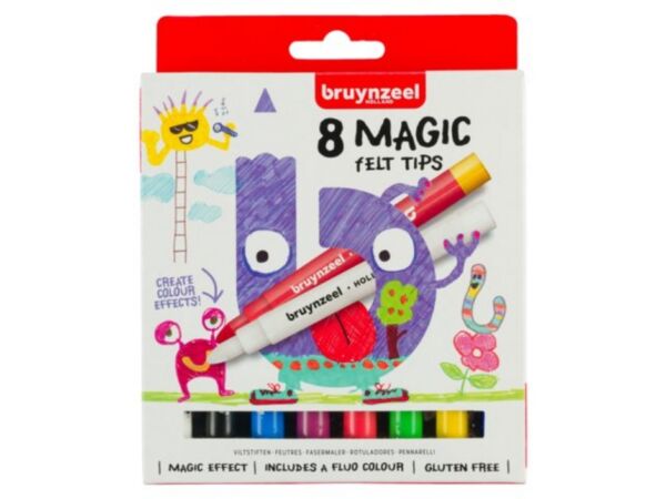 Bruynzeel Kids tover/magic viltstiften assortiment 8 st