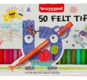 Bruynzeel Kids viltstiften, fijne punt, assortiment 50 st
