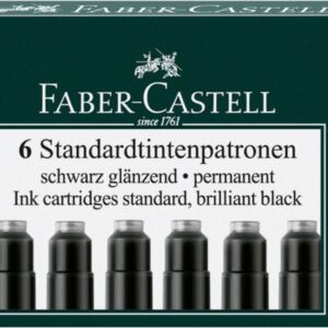Faber Castell inktpatronen, 6 st, zwart