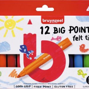 Bruynzeel Kids big point viltstiften, assortiment 12 st