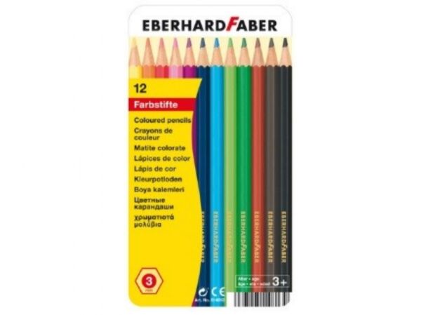 Eberhard Faber kleurpotloden in blik assortiment 12 stuk