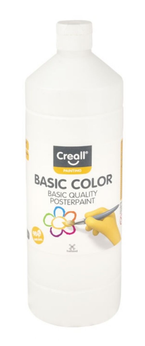 Basic-color plakkaatverf, 1000 ml, 21 wit