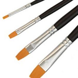Young art synthetische schoolpenselen, plat, assortiment 57 st