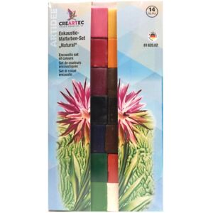 Encaustic bijenwasstaafjes, assortiment 14 st, naturel