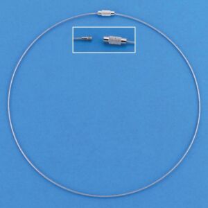 Ronde ketting/collier van tigertaildraad, blank, 3 st