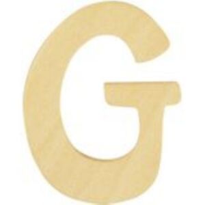 OP=OP Houten letter, hoogte 6 cm, dikte 2 mm, G