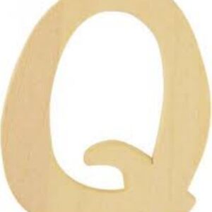 OP=OP Houten letter, hoogte 6 cm, dikte 2 mm, Q