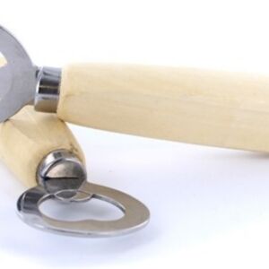 Flessenopener met houten handgreep 15cm