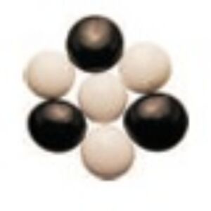 Glasnuggets, 17-20mm, 100 gram, 20-25 stuks, zwart / wit opaak