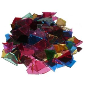 Glasmozaiek stukjes 200 gram assortiment helder transparant