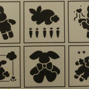 OP=OP Kunststof mini-sjablonen 6st bunnies