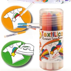Textilico textielstiften, assortiment 12 stuks
