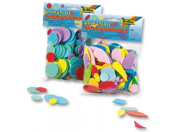 Crepla rubber/foam, stansdelen, 200 stuks diverse vormen