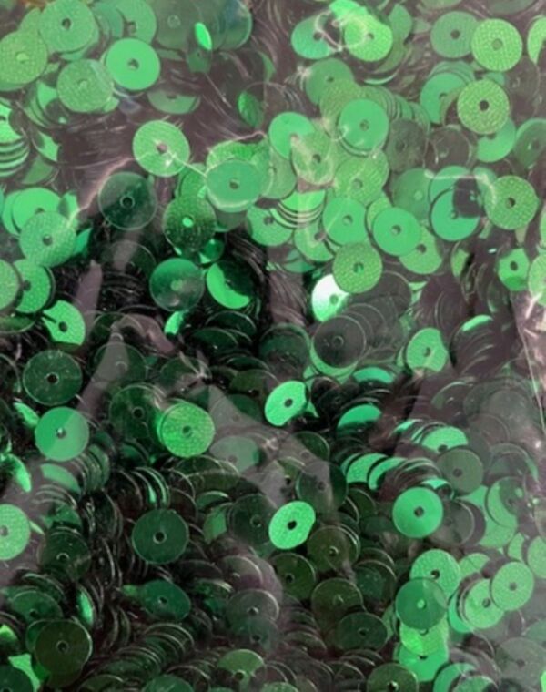 Pailletten/lovertjes, 6 mm, 10 gram, ca.1000 stuks, groen