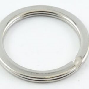 Splitringen/sleutelringen, platte uitvoering, 10 stuks, zilverkleurig, 33 mm