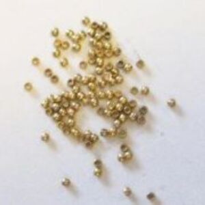 Knijpkralen, 1 mm, 100 stuks, goudkleurig