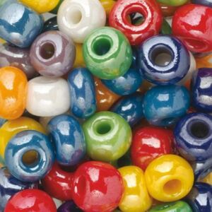 Glazen kralen, opaak met glans, 8 mm, 50 gram, assortiment