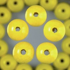 Houten kralen, rond, 6 mm, 105 stuks, geel