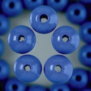 Houten kralen, rond, 6 mm, 105 stuks, blauw
