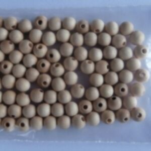Blank houten kralen, rond, 6 mm, 118 stuks