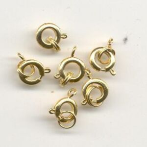 Veerringslutingen, 7 mm, 6 stuks, goudkleurig