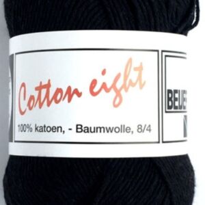 Cotton eight 8/4, katoenen breigaren/haakgaren, 50 gram, zwart