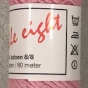 Cotton doubele eight 8/8, katoenen breigaren/haakgaren, 50 gram, roze