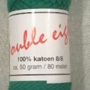 Cotton doubele eight 8/8, katoenen breigaren/haakgaren, 50 gram, smaragd