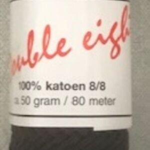 Cotton doubele eight 8/8, katoenen breigaren/haakgaren, 50 gram, donkerbruin