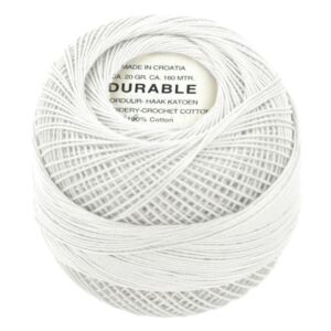 Durable borduurkatoen/haakkatoen, 20 gram, wit