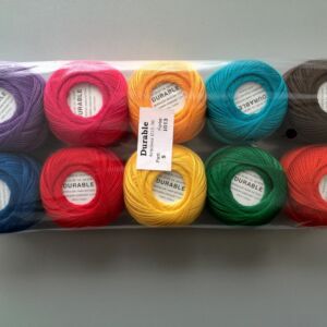 Durable borduurkatoen/haakkatoen, 10 x 20 gram, heldere kleuren